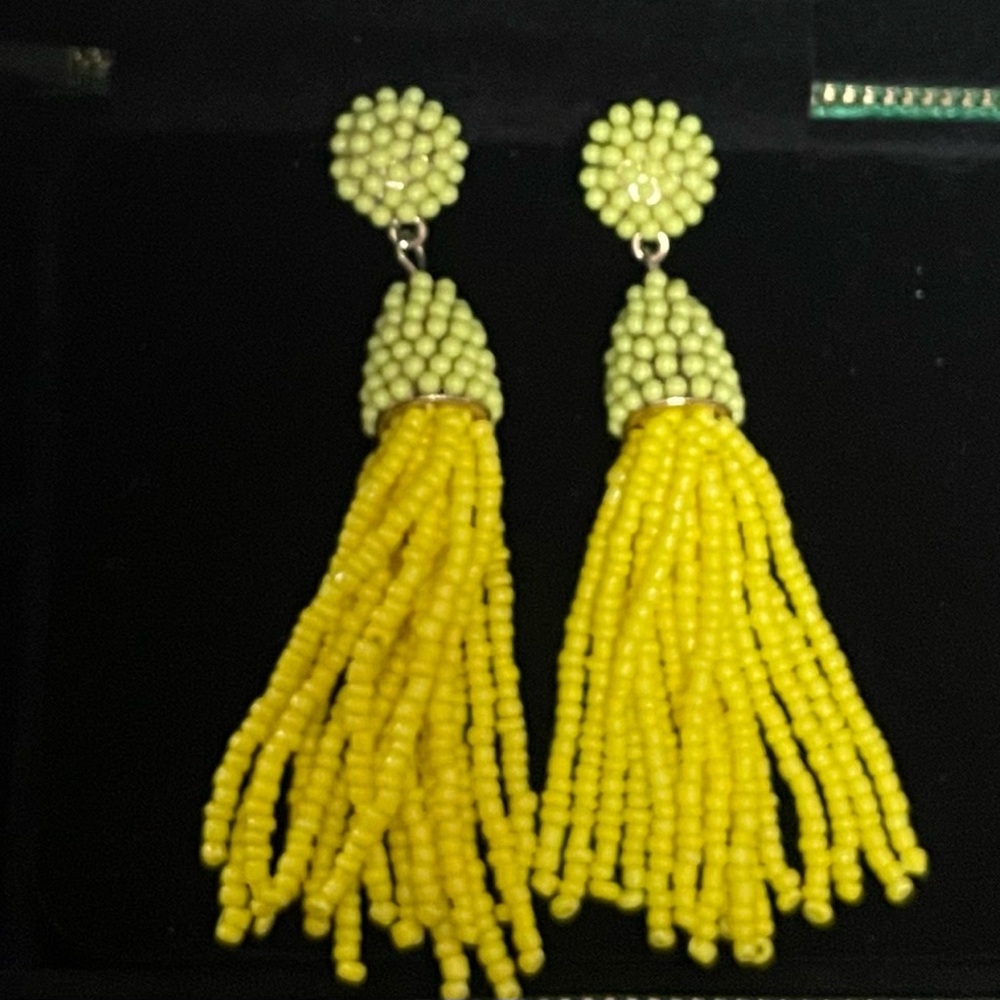2010’s Yellow Beaded Dangle Earrings